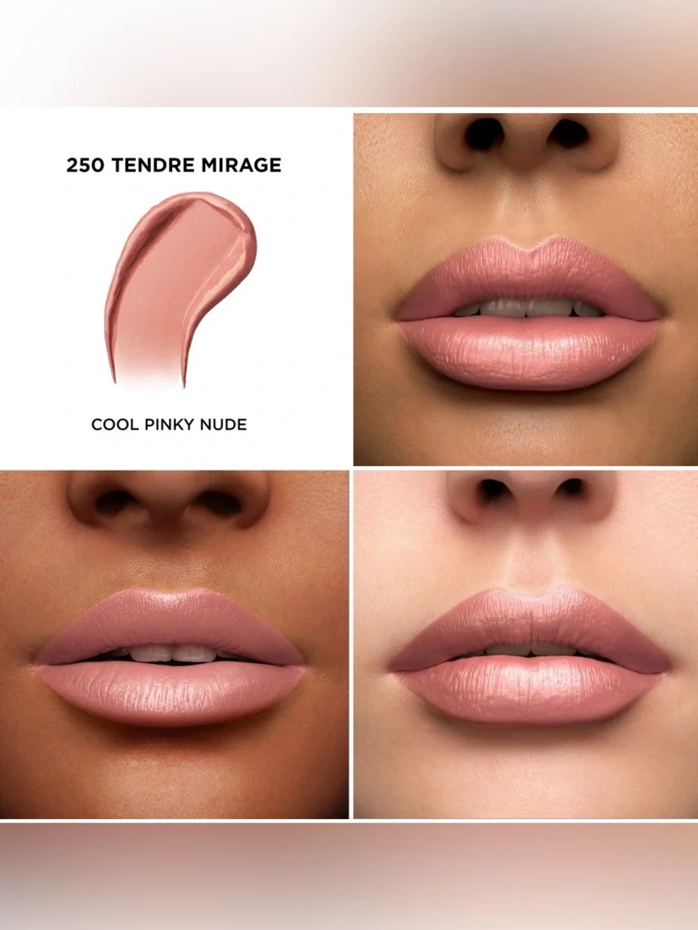 LANCÔME L'ABSOLU ROUGE CREAM LIPSTICK Tendre Mirage 250 NWOB